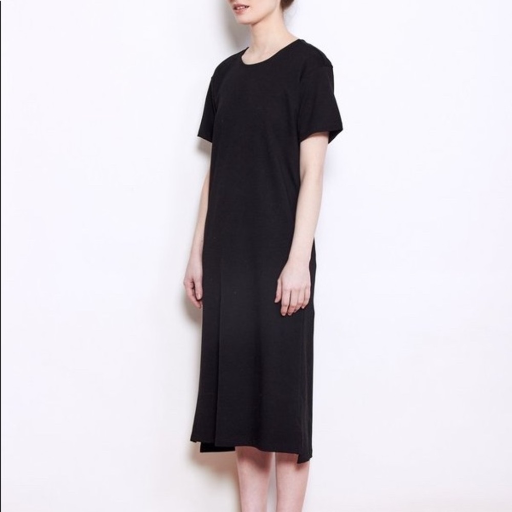 Ali Golden Classic Black Midi Dress - Minimal Tee Style